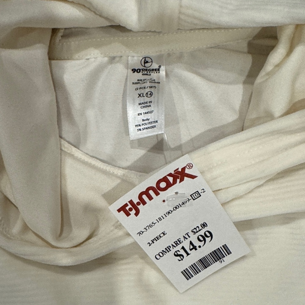 90 Degree By Reflex Cream Hoodie and Pants Set - Picture 2 of 3